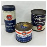 Three Gulf Branded Cans: Tube Repair Kit, Quick Re