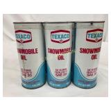 6 Texaco Snowmobile Oil SAE 20 Grade Prelube Cans