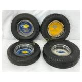 4 Goodyear Tire-Themed Glass Ashtrays