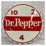 19-Inch Embossed Dr Pepper 10-2-4 Bottle Cap Sign