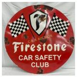 30-Inch Single-Sided Porcelain Firestone Car Safet