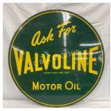 30-Inch Metal Double-Sided Valvoline Motor Oil Sig