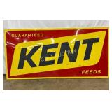 Embossed Kent Feed Sign, Self-Framed, 95×47 Inches