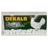 Dekalb Profit Pullets' 28×12 1/2 Inch Metal Adver