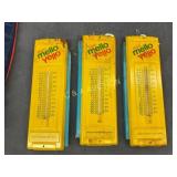 Three Mello Yello' Metal Therms, 5 x 14 Inches