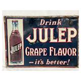 Drink Julep Grape Flavor Embossed Tin Tacker Sign,