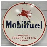 Single-Sided Porcelain Mobilfuel Sign with Pegasus