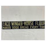 Embossed Tin Tacker Sign, Eaco Winged Horse Flour