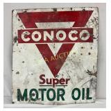 27×30 Inch Double-Sided Porcelain Conoco Motor Oil