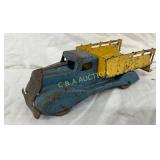 11-Inch Early Metal Toy Truck with Wooden Wheels a