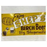 Shep's Birch Beer Metal Advertising Sign, 20in x 1