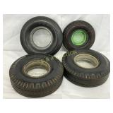 4 Tire-Shaped Ashtrays: Three Firestone and One In