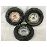 Three Tire-Themed Ashtrays Featuring BF Goodrich,