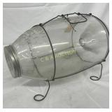 C.F. Orvis Glass Jar with Wire Stand, 14in by 8in