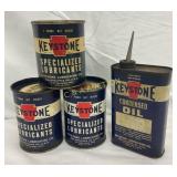 4 Keystone Lubricant Cans, Including 3 One-Pound S