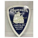 Double-Sided Porcelain Plymouth Sign with Chrysler