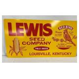 Lewis Seed Company Metal Advertising Sign for Red