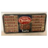 Rare 1954 Cheerwine Drink Menu Sign, 30 x 14 Inche