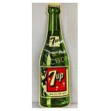 12×45 Embossed 7up Bottle Sign by Stout Sign Co.