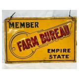 Farm Bureau Embossed Metal Sign Featuring Empire S