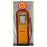 Contemporary Shell Gas Pump with Illuminated Globe