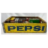 Vintage Wooden Pepsi Crate Containing New Old Stok