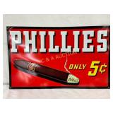 Embossed Metal Phillies Cigar Advertising Sign, 17