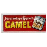 Vintage Camel Metal Advertising Sign, 32 x 13 Inch