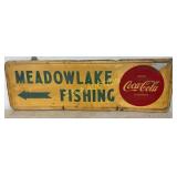 1953 Metal Coca-Cola Advertising Sign: Meadowlake