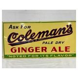 Coleman's Embossed Metal Advertising Sign for Pale
