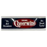 11 x 48 Embossed Metal Cheerwine Advertising Sign
