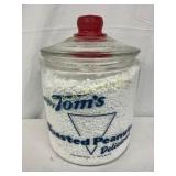 7 1/2×10 Inch Tom's Toasted Peanuts Jar with Red L