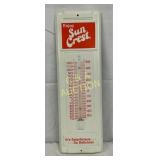 Sun Crest Advertising Thermometer in Convex Metal,