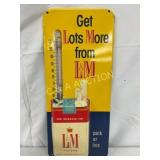 L&M Cigarette Advertising Thermometer, Heavy Embos