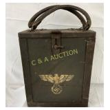German Ammunition Box with Internal Slides and Lea