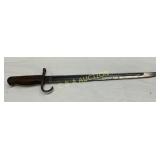 Military Bayonet with Wood Handle and Steel Blade