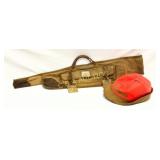 Canvas and Leather Rifle Case with Hunter