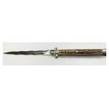 Italian-Made Switchblade Knife with Stag Horn Hand