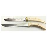 Fixed-Blade Knives with Bone Handles and Steel Bla