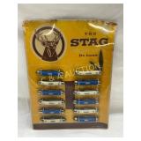 Vintage 'The Stag' Pocket Knife Display with Easel