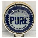 Pure Oil Company Gas Pump Globe with Metal Body, 1