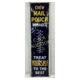 Early Mail Pouch Tobacco Vertical Thermometer Sign