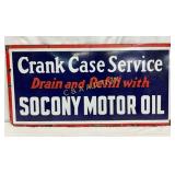 Porc. Socony Motor Oil Crank Case Service Sign, 36
