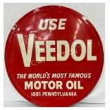 Emb. Veedol Motor Oil Advertising Sign, 42 Inches