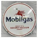 DS Porc. Mobilgas Sign, 30in Diameter