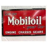 Porc. Mobiloil Self Framed Sign, 60in x 36in