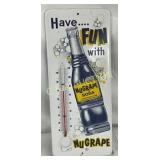 NuGrape Soda Metal Thermometer, 6in x 13in
