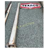 Porc. Texaco Sign with Org. Pole and Mounting Ring