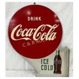 Coca Cola DS Flange Sign, Drink Coca Cola Ice Col