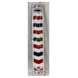 Convex Barber Pole Porc. Sign by William Marvy Com